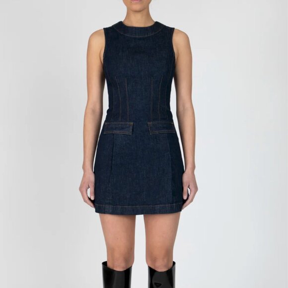 Derek Lam 10 Crosby Devan Denim Shift Mini Dress in Hudson - Picture 1 of 3
